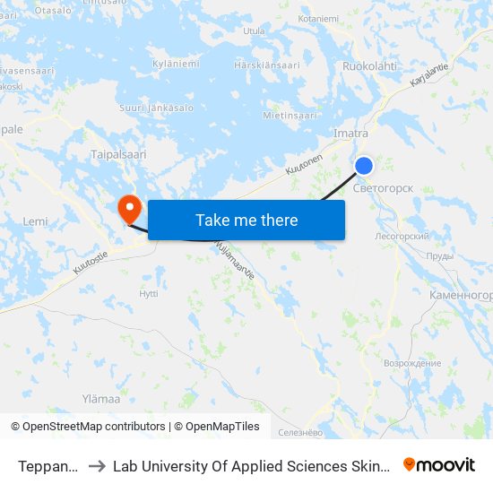 Teppanala P to Lab University Of Applied Sciences Skinnarilan Campus map