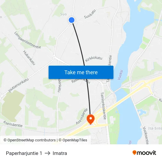 Paperharjuntie 1 to Imatra map