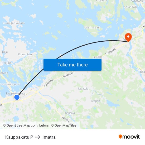 Kauppakatu P to Imatra map