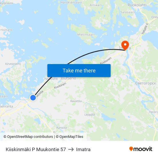 Kiiskinmäki P  Muukontie 57 to Imatra map