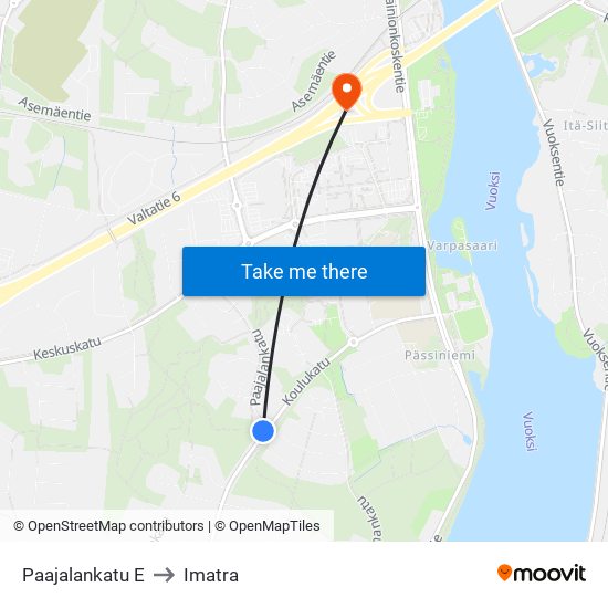 Paajalankatu E to Imatra map
