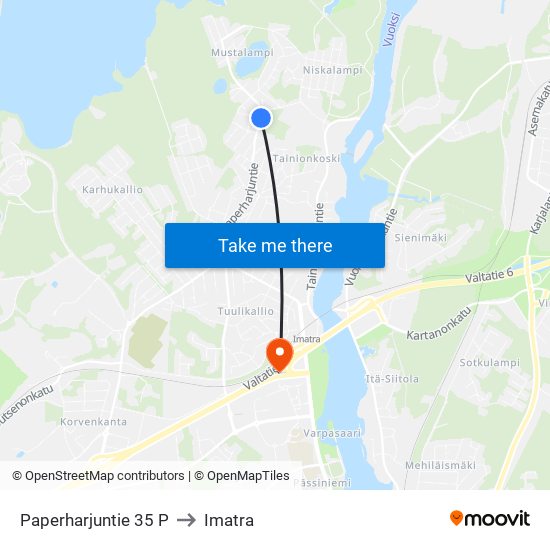 Paperharjuntie 35 P to Imatra map