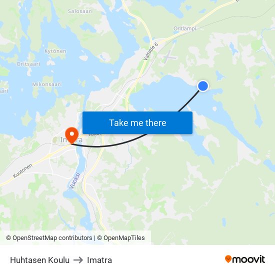 Huhtasen Koulu to Imatra map