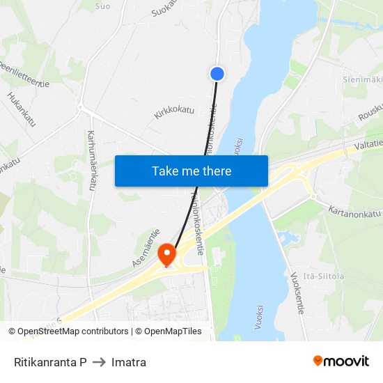 Ritikanranta P to Imatra map