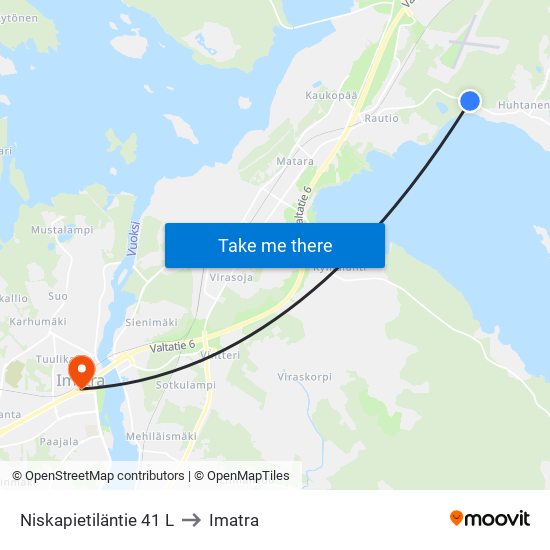 Niskapietiläntie 41 L to Imatra map