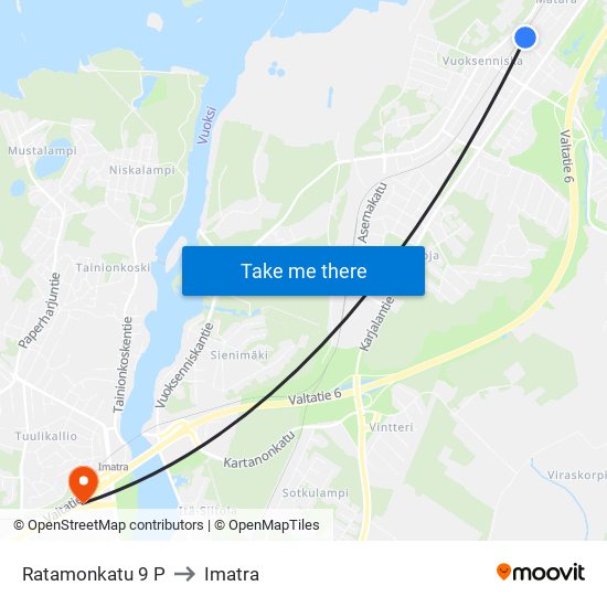 Ratamonkatu 9 P to Imatra map