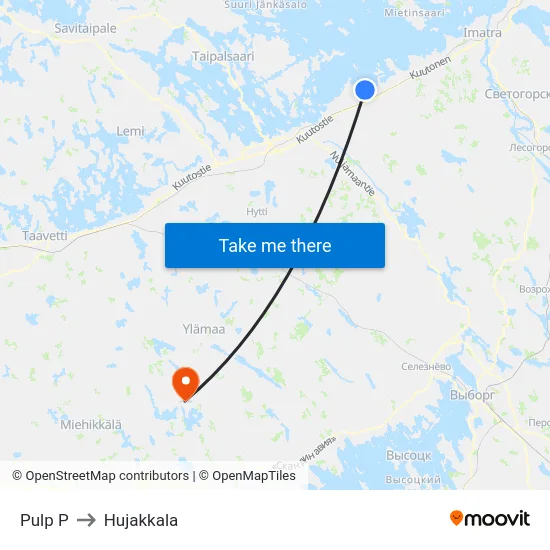 Pulp P to Hujakkala map