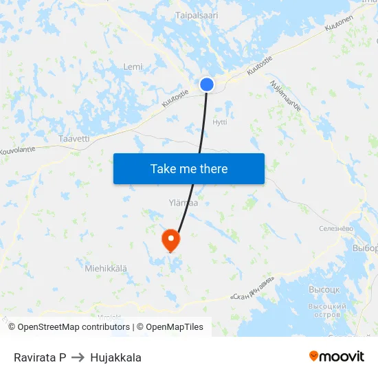 Ravirata P to Hujakkala map