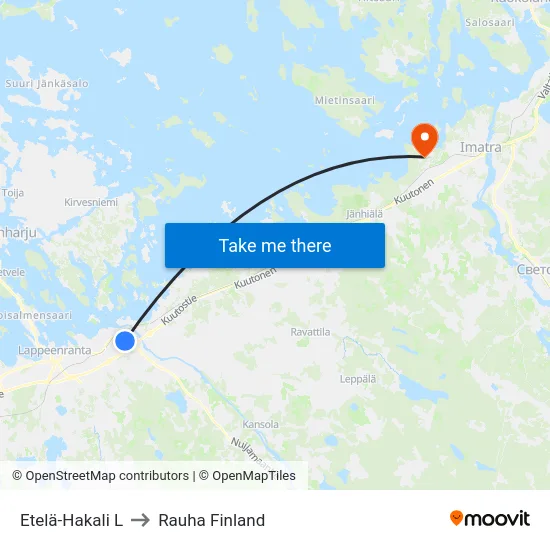 Etelä-Hakali L to Rauha Finland map