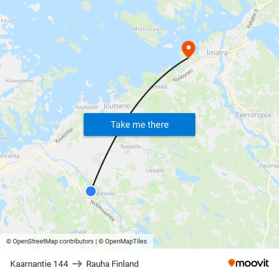 Kaarnantie 144 to Rauha Finland map