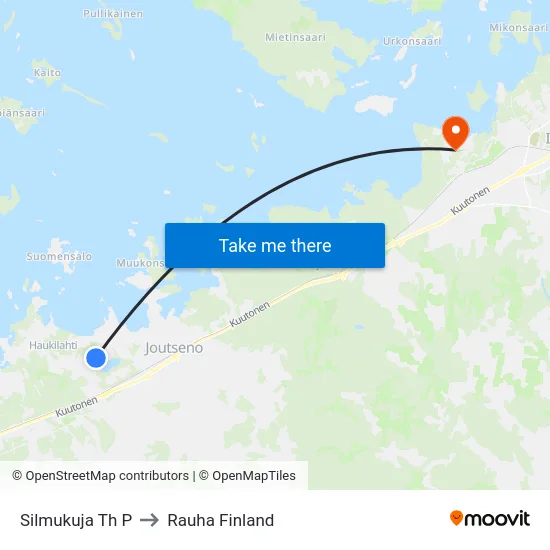 Silmukuja Th P to Rauha Finland map