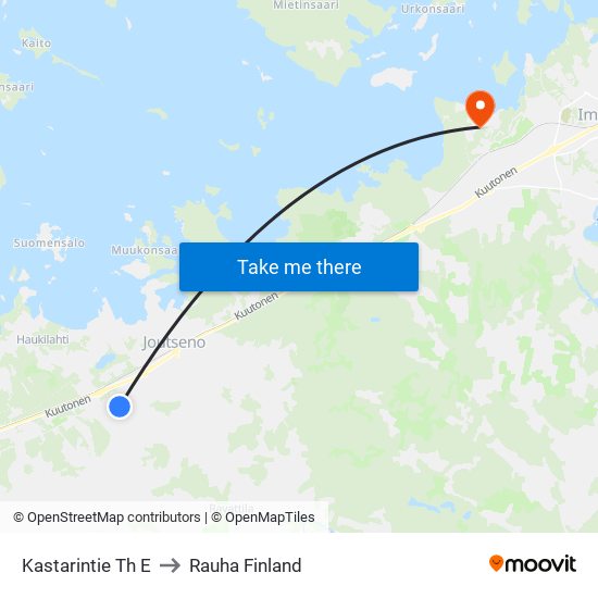 Kastarintie Th E to Rauha Finland map