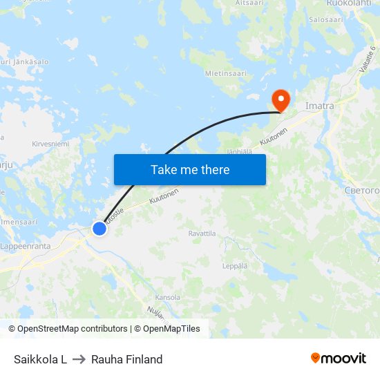 Saikkola L to Rauha Finland map