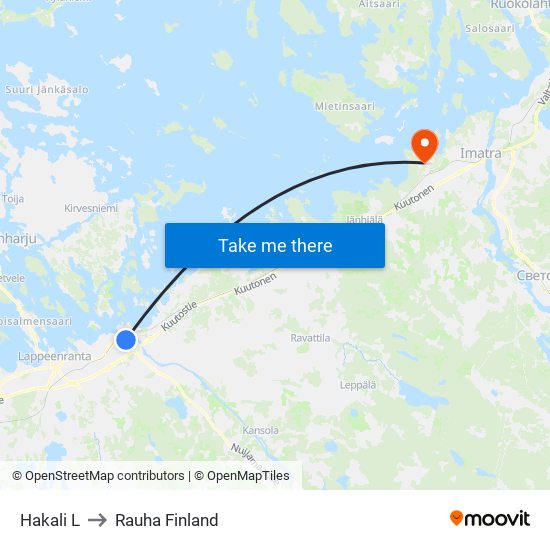 Hakali L to Rauha Finland map