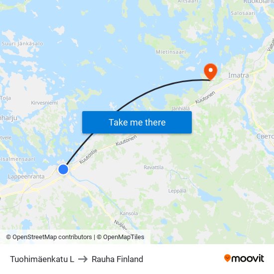 Tuohimäenkatu L to Rauha Finland map