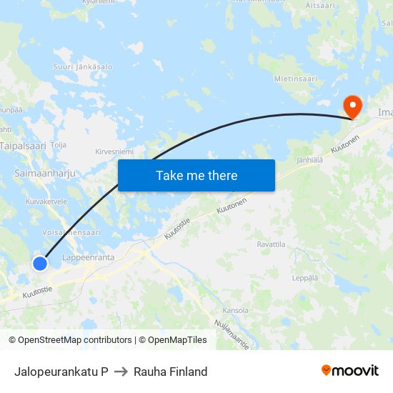 Jalopeurankatu P to Rauha Finland map