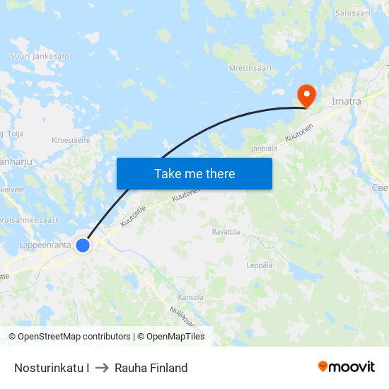 Nosturinkatu I to Rauha Finland map