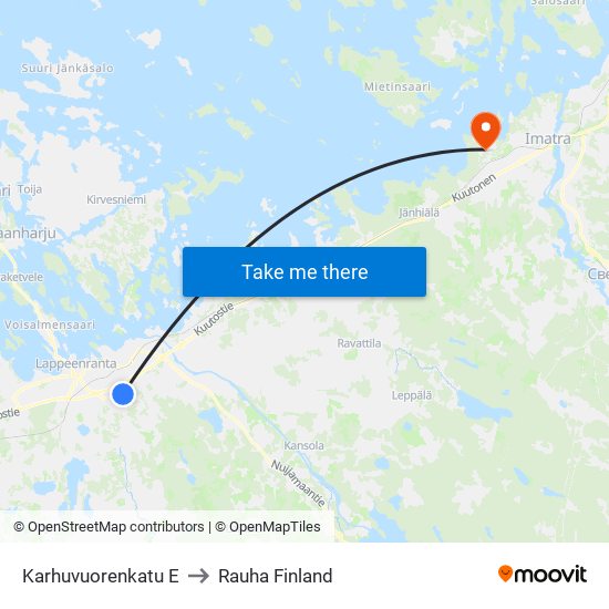 Karhuvuorenkatu E to Rauha Finland map