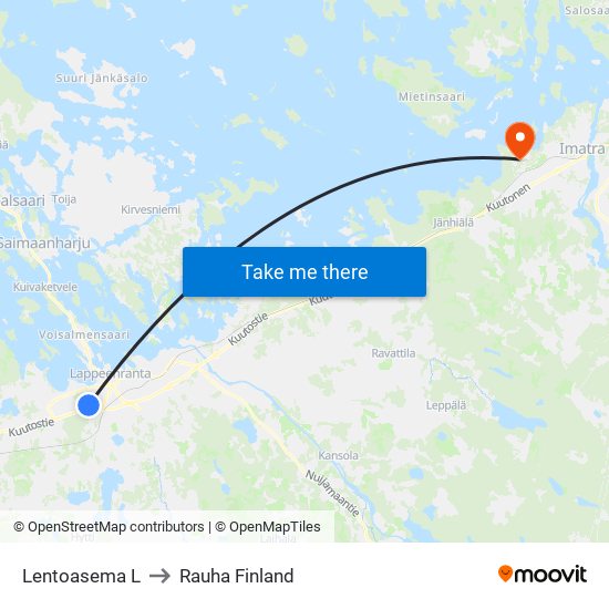 Lentoasema L to Rauha Finland map