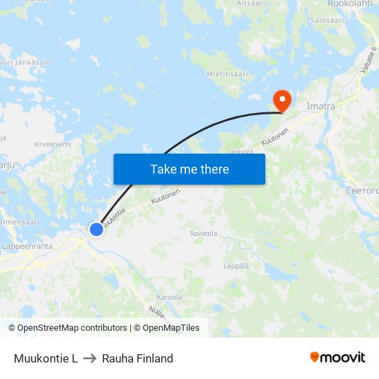 Muukontie L to Rauha Finland map