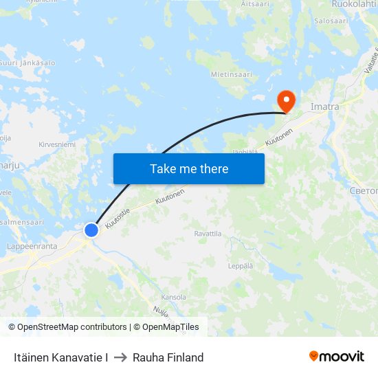 Itäinen Kanavatie I to Rauha Finland map