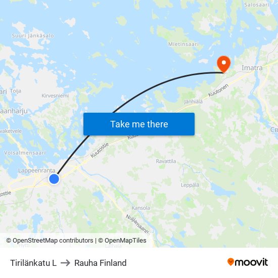 Tirilänkatu L to Rauha Finland map