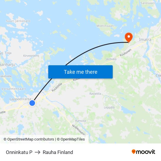 Onninkatu P to Rauha Finland map