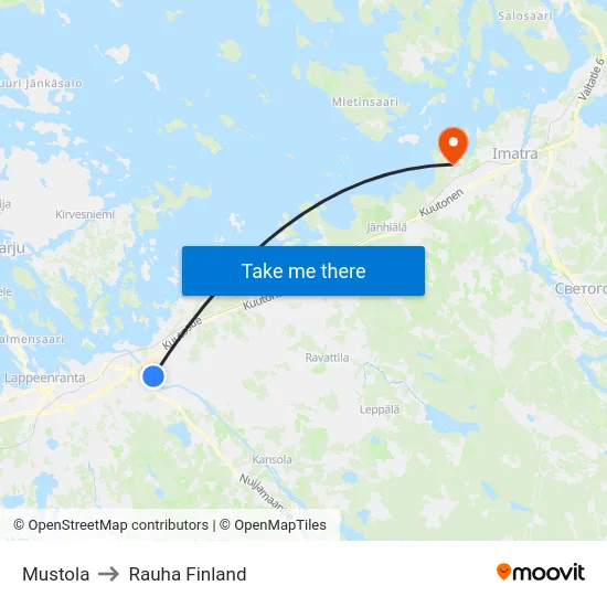 Mustola to Rauha Finland map