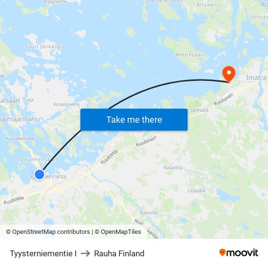 Tyysterniementie I to Rauha Finland map