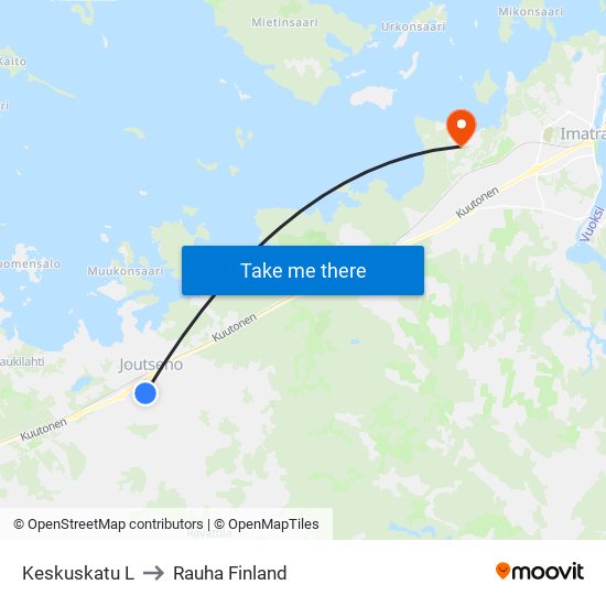 Keskuskatu L to Rauha Finland map