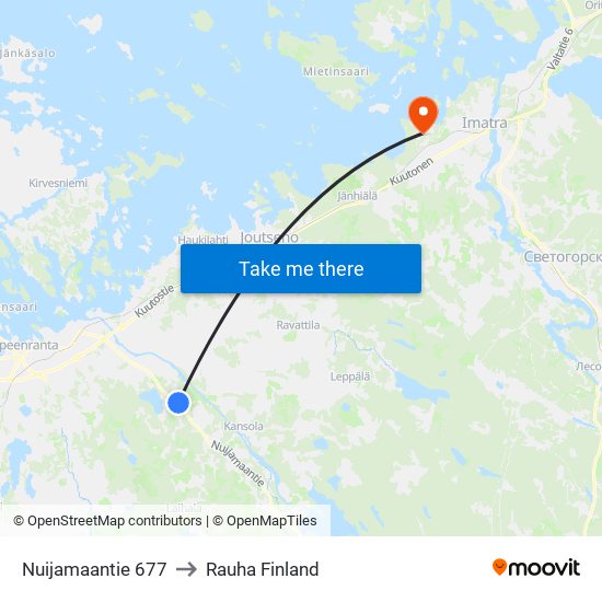 Nuijamaantie 677 to Rauha Finland map