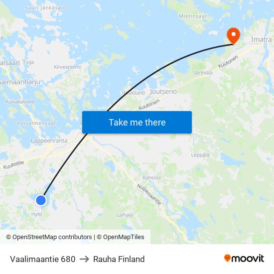 Vaalimaantie 680 to Rauha Finland map