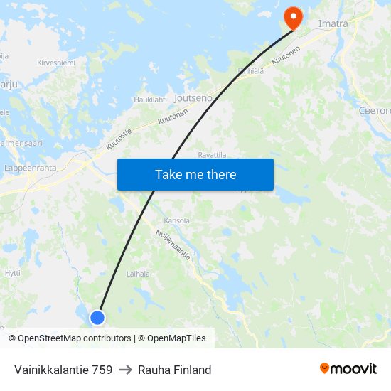 Vainikkalantie 759 to Rauha Finland map