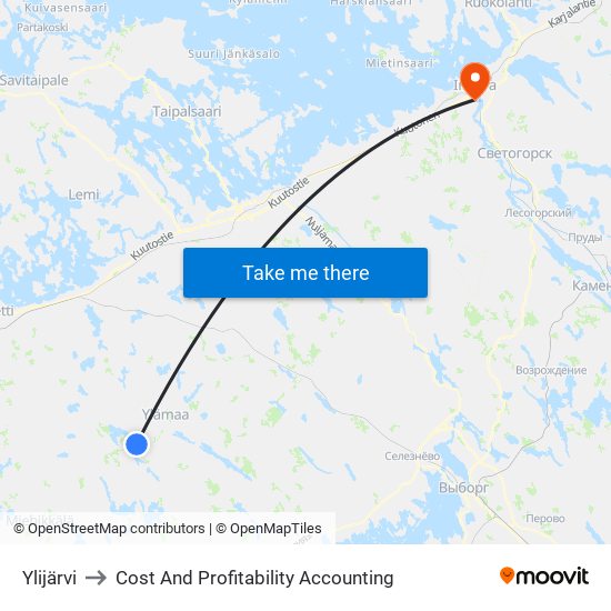 Ylijärvi to Cost And Profitability Accounting map