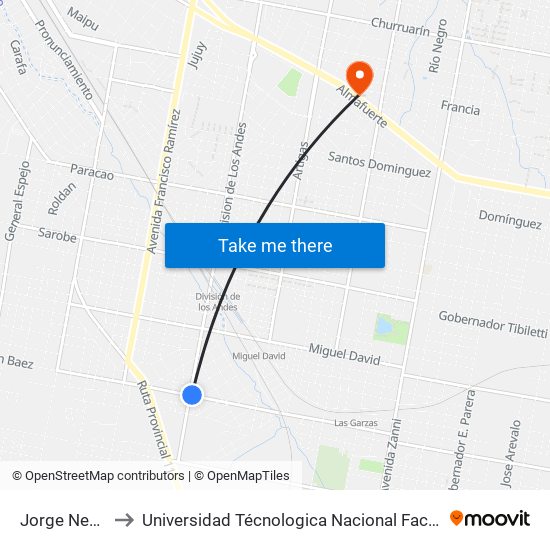 Jorge Newbery, 451 to Universidad Técnologica Nacional Facultad Regional Paraná (Utn Frp) map