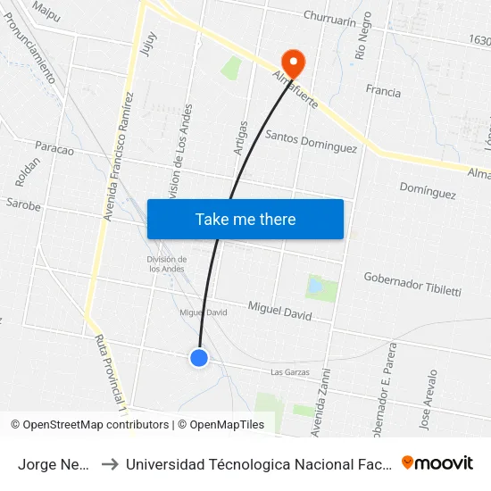 Jorge Newbery, 442 to Universidad Técnologica Nacional Facultad Regional Paraná (Utn Frp) map
