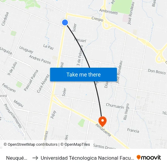 Neuquén 601-699 to Universidad Técnologica Nacional Facultad Regional Paraná (Utn Frp) map
