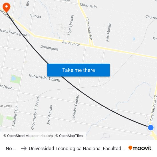 No Name to Universidad Técnologica Nacional Facultad Regional Paraná (Utn Frp) map