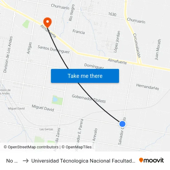 No Name to Universidad Técnologica Nacional Facultad Regional Paraná (Utn Frp) map
