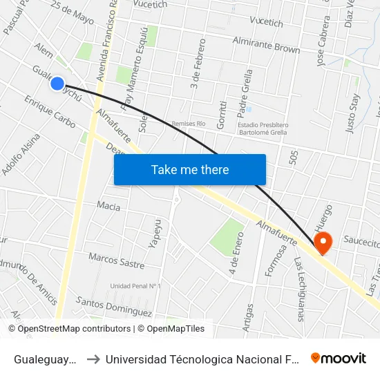 Gualeguaychú, 802-900 to Universidad Técnologica Nacional Facultad Regional Paraná (Utn Frp) map