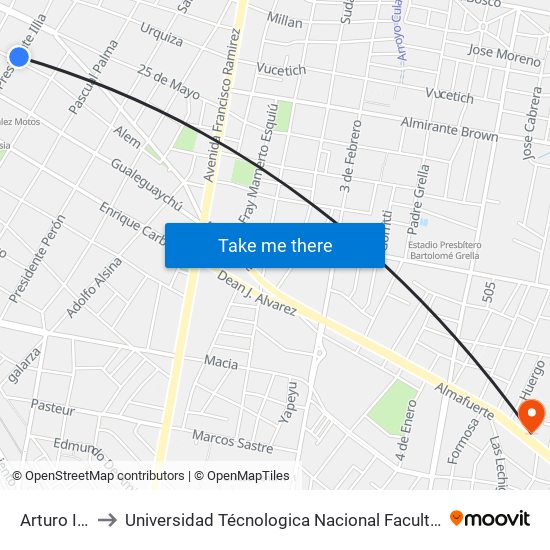 Arturo Illia, 195 to Universidad Técnologica Nacional Facultad Regional Paraná (Utn Frp) map