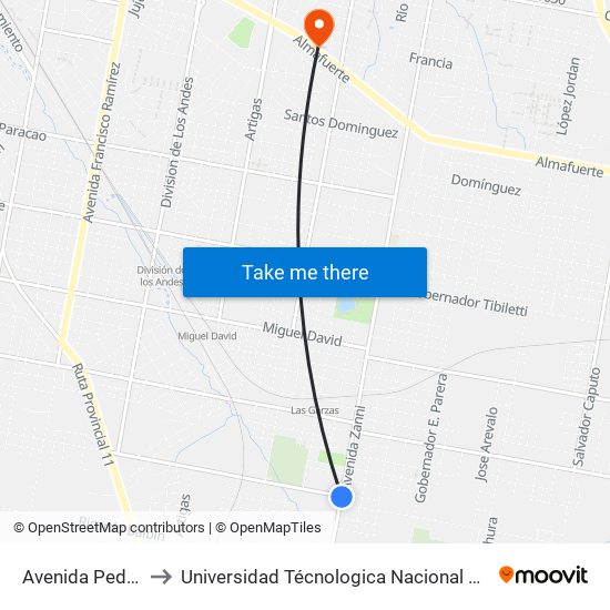 Avenida Pedro Zanni, 2645 to Universidad Técnologica Nacional Facultad Regional Paraná (Utn Frp) map