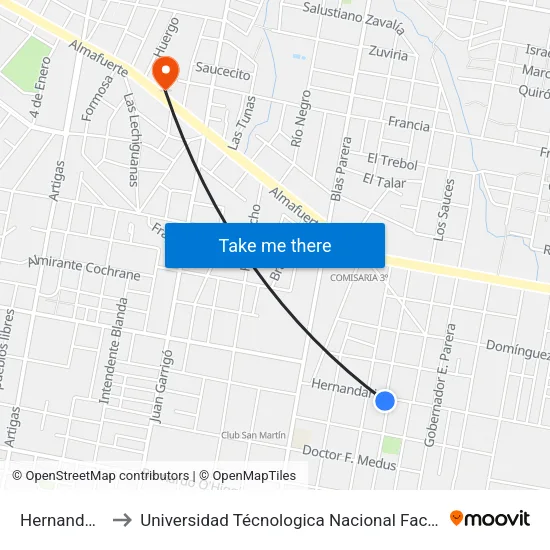 Hernandarias, 1999 to Universidad Técnologica Nacional Facultad Regional Paraná (Utn Frp) map