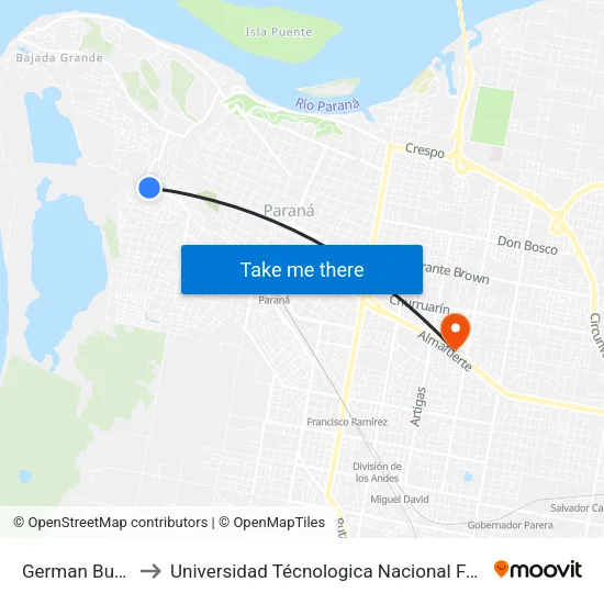 German Burmeister, 414 to Universidad Técnologica Nacional Facultad Regional Paraná (Utn Frp) map
