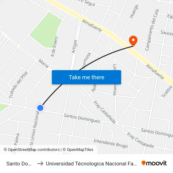 Santo Domiguez, 719 to Universidad Técnologica Nacional Facultad Regional Paraná (Utn Frp) map