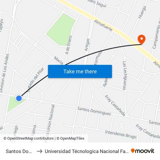 Santos Domínguez, 503 to Universidad Técnologica Nacional Facultad Regional Paraná (Utn Frp) map