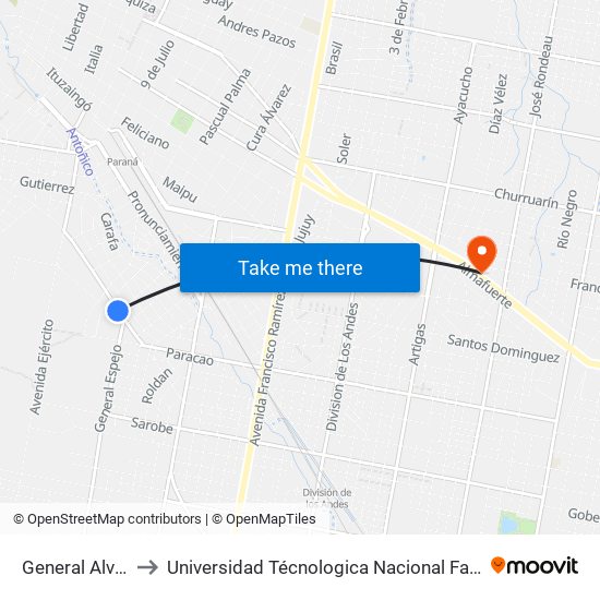 General Alvarado, 2295 to Universidad Técnologica Nacional Facultad Regional Paraná (Utn Frp) map