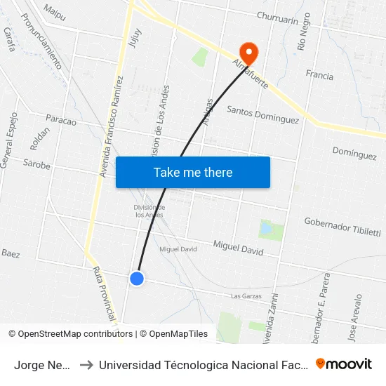 Jorge Newbery, 451 to Universidad Técnologica Nacional Facultad Regional Paraná (Utn Frp) map