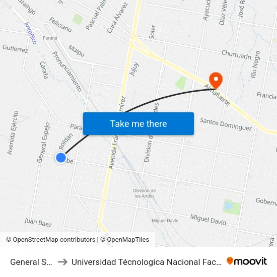 General Sarobe, 547 to Universidad Técnologica Nacional Facultad Regional Paraná (Utn Frp) map