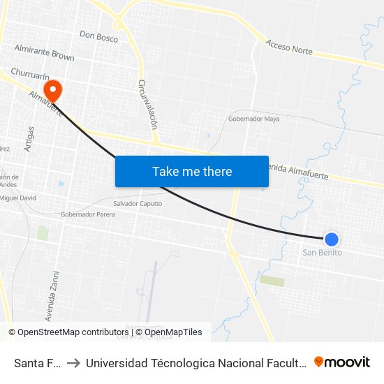 Santa Fe, 1030 to Universidad Técnologica Nacional Facultad Regional Paraná (Utn Frp) map